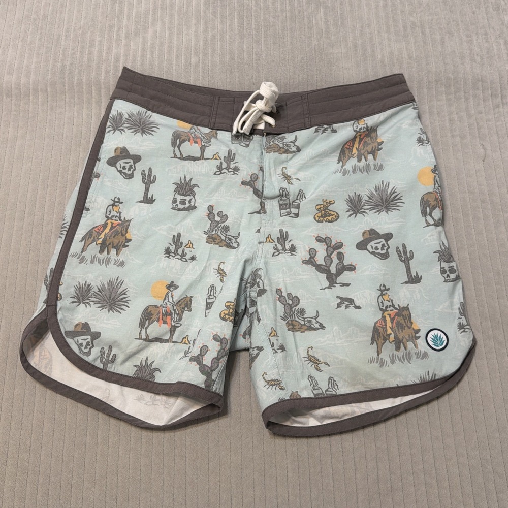 Sendero Provisions Co. Men's Board Shorts with Western Print, Size 32